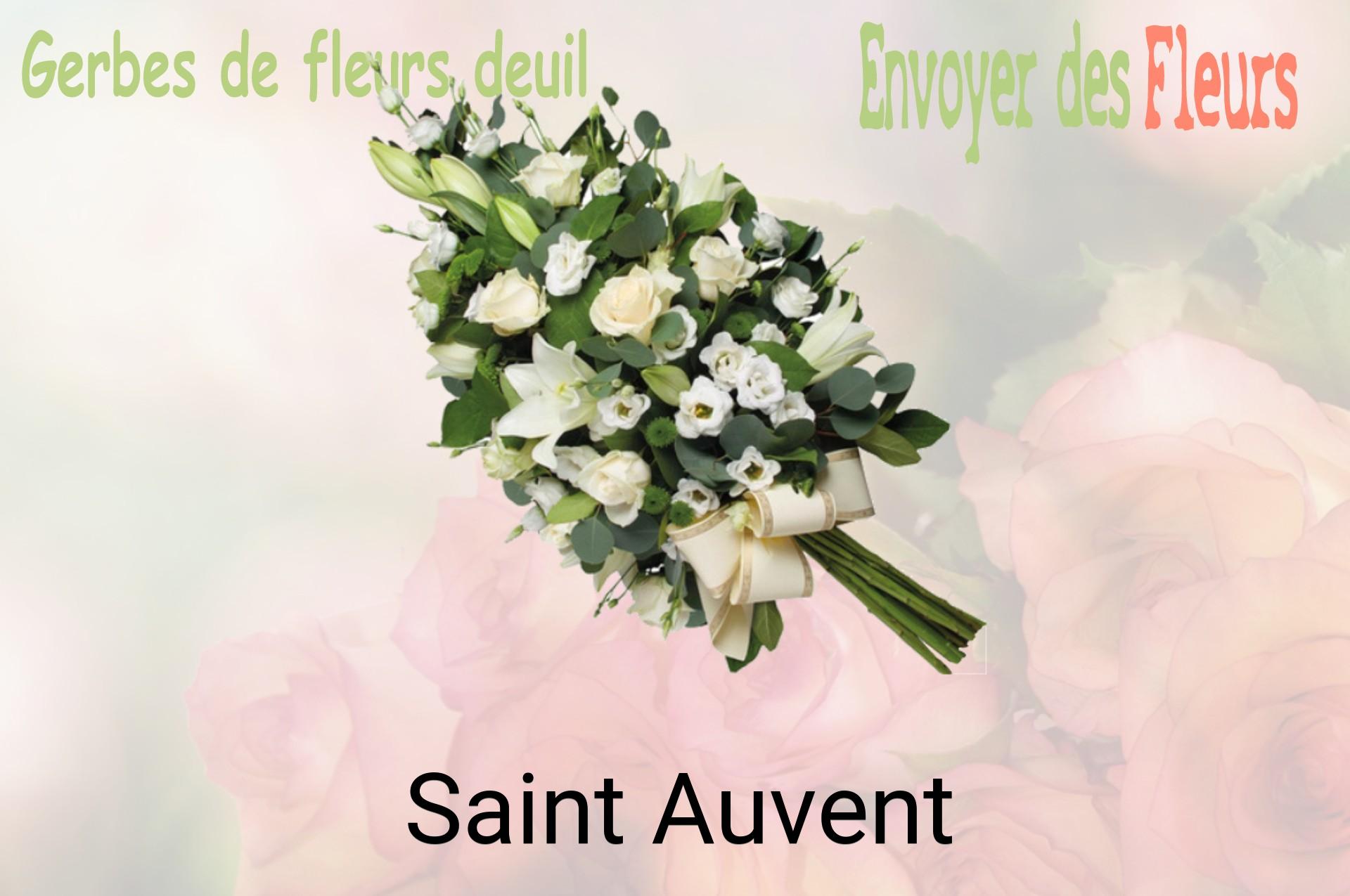 Gerbe de fleurs de deuil livrée à Saint-Auvent